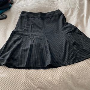 Black and white pinstripe flare skirt